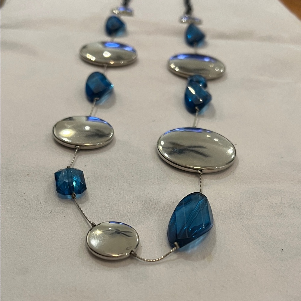 Silver and Blue Necklace